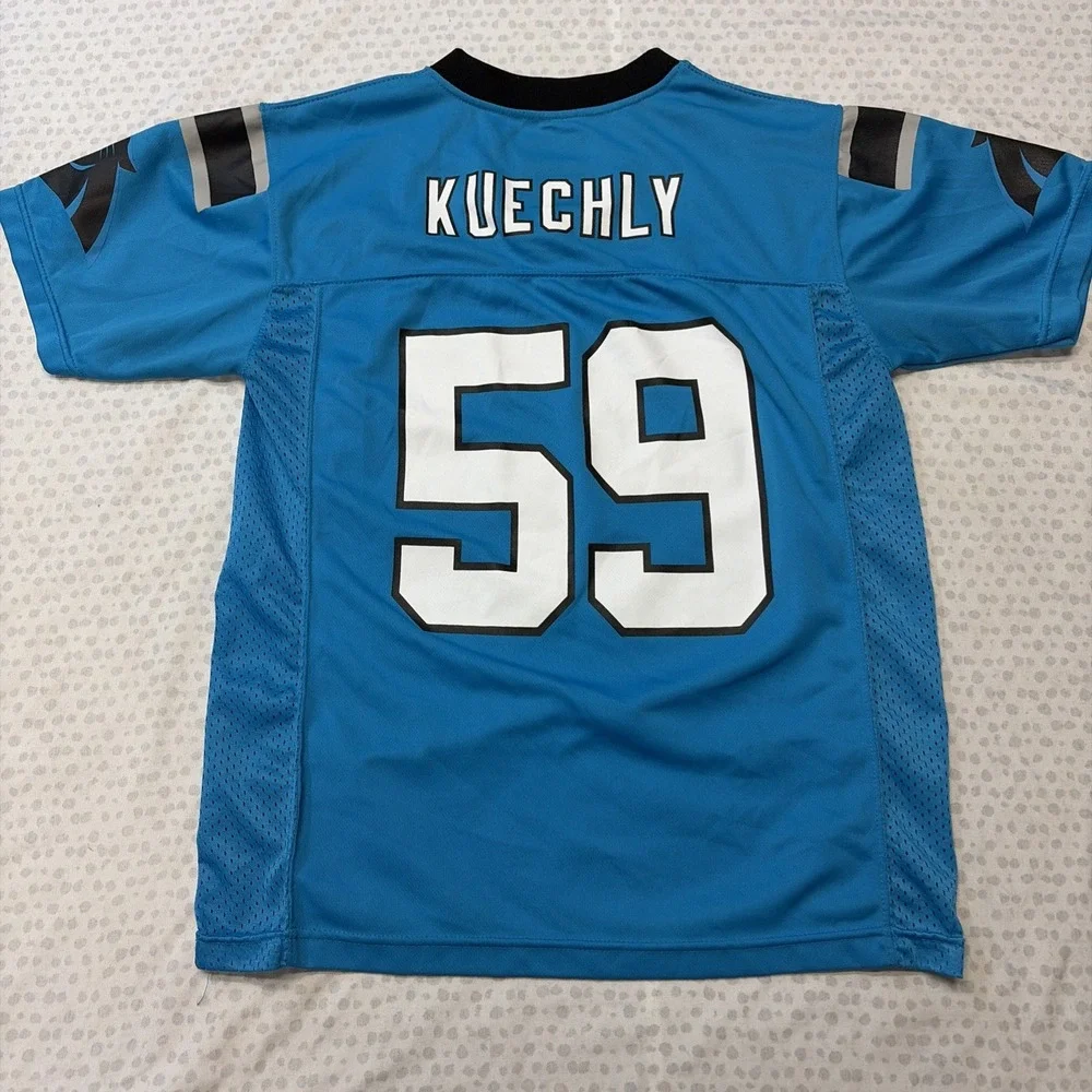 NFL Team Apparel Carolina Panthers Luke Kuechly 59 Jersey Youth Med 10/12 Blue
